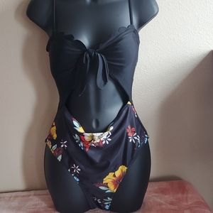 Floral Black Women's Swimsuit